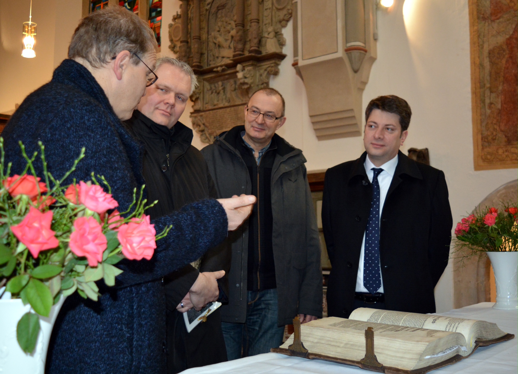 2017: Besuch des Fraktionsvorsitzenden der CDU-Landtagsfraktion, Björn Thümler, in der neu renovierten St.-Sylvesterkirche in Quakenbrück.