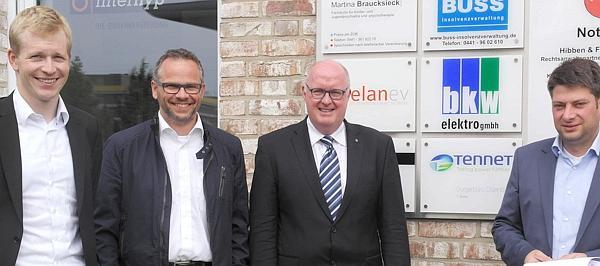 Matthias Wantia und Bernd Stark von der Firma Tennet informierten die Landtagsabgeordneten Dr. Stephan Siemer und Christian Calderone (von links).